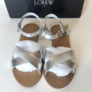 J CREW SILVER SANDALS S8